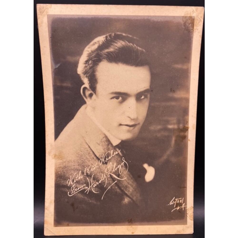 Rare 1920s Witzel Studio Harold Lloyd Photograph Thick Stock Fan Photo Hollywood